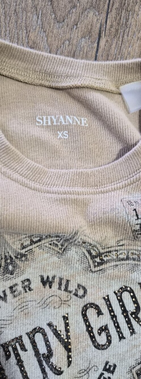 Shyanne Womens Rhinestone Icon Rib Knit Graphic Khaki Tank Top Size XS - Picture 4 of 6